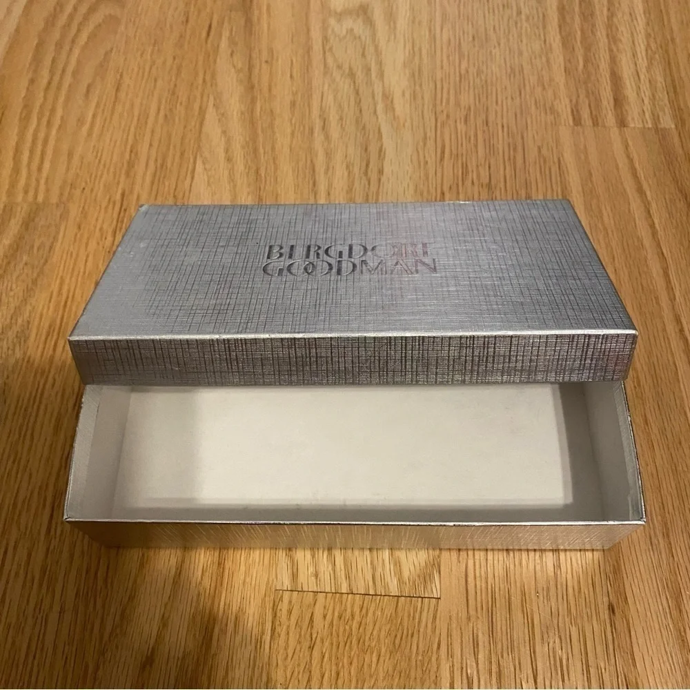 BERGDORF GOODMAN Logo Empty Gift Box Silver